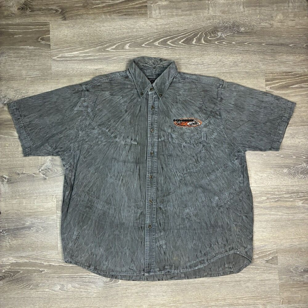 Vintage Three Rivers EASYRIDERS Men's XL Short Sleeve Gray Shirt Motorcycle